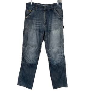 Bilt 0398 Iron Workers Jeans Mens 32x31 Blue Double Knee Padded Motorcycle Work